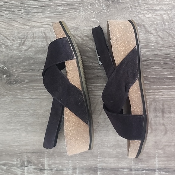 BearPaw Renee Cork Wedge Heel Criss Cross Strap Sandal 6 - Picture 4 of 10